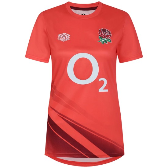 England Rugby Warm Up Jersey - Coral - Womens - Exclusive England Rugby Warm Up Jersey - Coral - Womens - Exclusive