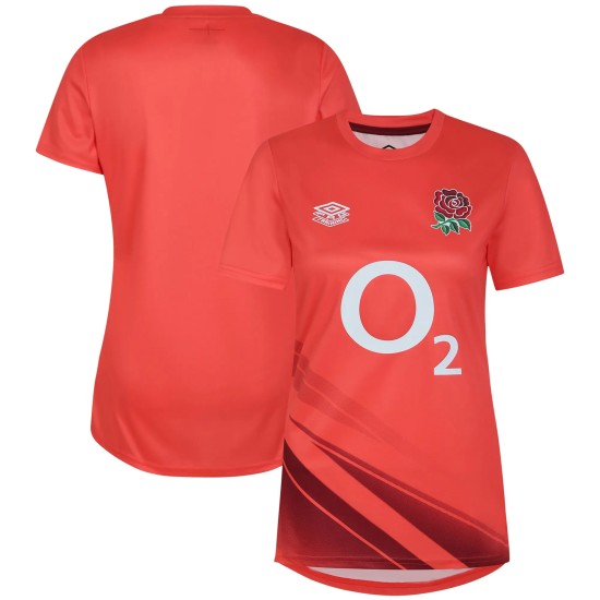 England Rugby Warm Up Jersey - Coral - Womens - Exclusive England Rugby Warm Up Jersey - Coral - Womens - Exclusive
