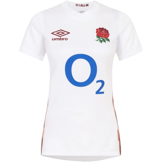 England Rugby Red Roses Home Replica Jersey 2023/24 - White - Womens England Rugby Red Roses Home Replica Jersey 2023/24 - White - Womens