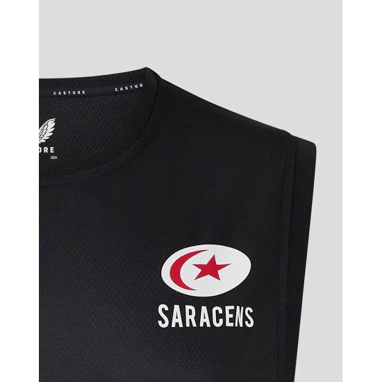 Men's Saracens 24/25 Matchday Vest Black/Red Men's Saracens 24/25 Matchday Vest Black/Red