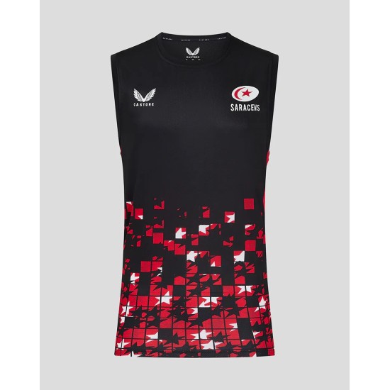 Men's Saracens 24/25 Matchday Vest Black/Red Men's Saracens 24/25 Matchday Vest Black/Red