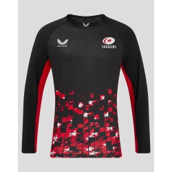 Men's Saracens 24/25 Matchday Long Sleeve Tee Black/Red