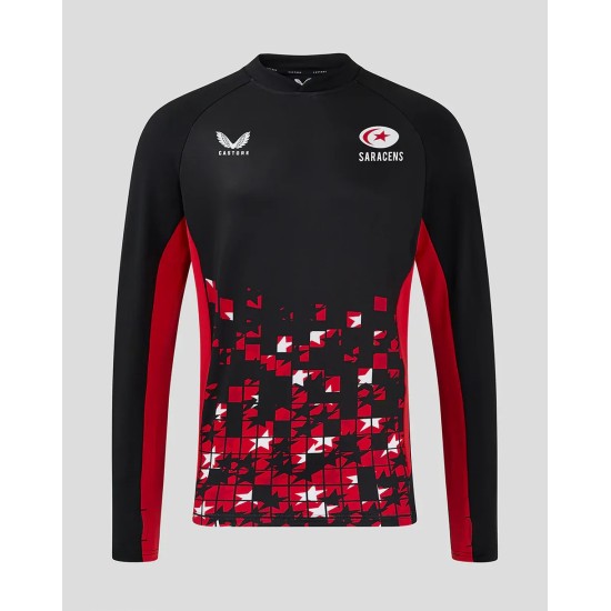 Men's Saracens 24/25 Matchday Midlayer Black/Red Men's Saracens 24/25 Matchday Midlayer Black/Red