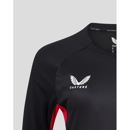 Women's Saracens 24/25 Matchday Long Sleeve Tee Black/Red Women's Saracens 24/25 Matchday Long Sleeve Tee Black/Red