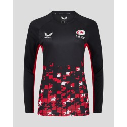 Women's Saracens 24/25 Matchday Long Sleeve Tee Black/Red