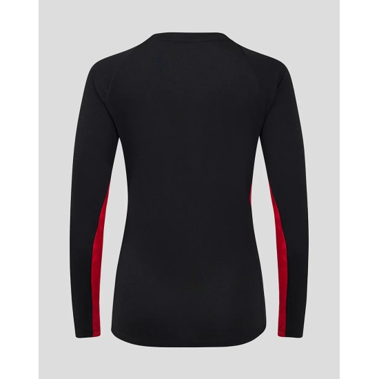Women's Saracens 24/25 Matchday Long Sleeve Tee Black/Red Women's Saracens 24/25 Matchday Long Sleeve Tee Black/Red