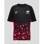 Junior Saracens 24/25 Matchday Short Sleeve Tee Black/Red Junior Saracens 24/25 Matchday Short Sleeve Tee Black/Red