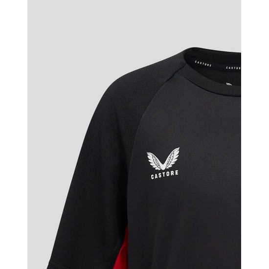 Junior Saracens 24/25 Matchday Short Sleeve Tee Black/Red Junior Saracens 24/25 Matchday Short Sleeve Tee Black/Red