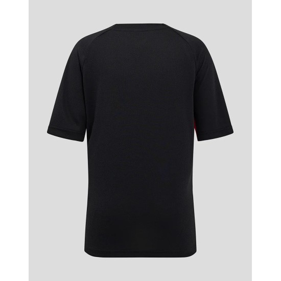 Junior Saracens 24/25 Matchday Short Sleeve Tee Black/Red Junior Saracens 24/25 Matchday Short Sleeve Tee Black/Red