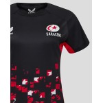 Women's Saracens 24/25 Matchday Tee Black/Red Women's Saracens 24/25 Matchday Tee Black/Red