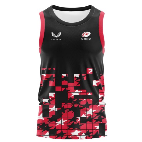 Children's Saracens 24/25 Matchday T-Shirt Black/Red Children's Saracens 24/25 Matchday T-Shirt Black/Red