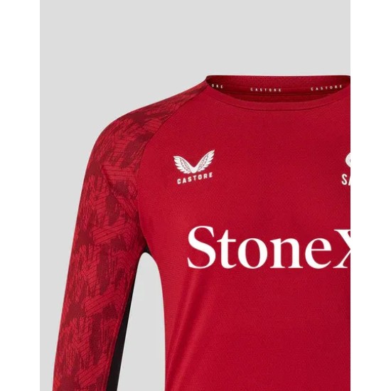 MEN'S 25/26 TRAINING LONG SLEEVE TEE - RHYTMIC RED MEN'S 25/26 TRAINING LONG SLEEVE TEE - RHYTMIC RED