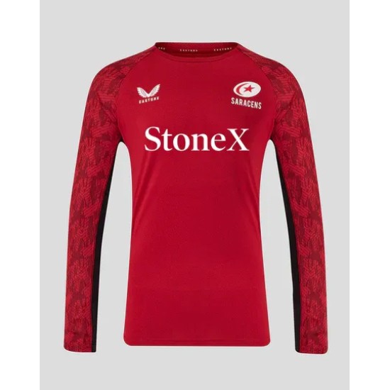 MEN'S 25/26 TRAINING LONG SLEEVE TEE - RHYTMIC RED MEN'S 25/26 TRAINING LONG SLEEVE TEE - RHYTMIC RED