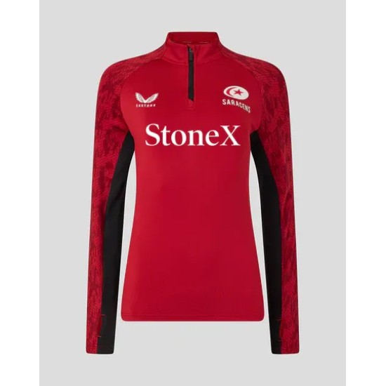 WOMEN'S 25/26 TRAINING 1/4 ZIP - RHYMTHIC RED WOMEN'S 25/26 TRAINING 1/4 ZIP - RHYMTHIC RED