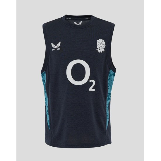 Men’s England Rugby 25/26 Performance Sleeveless T-Shirt – Inkwell Men’s England Rugby 25/26 Performance Sleeveless T-Shirt – Inkwell