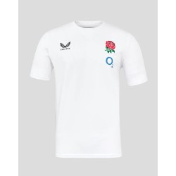Men's England Rugby 25/26 Travel Short Sleeve Tee - Brilliant White