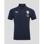 Men's England Rugby 25/26 Travel Short Sleeve Polo - Inkwell Men's England Rugby 25/26 Travel Short Sleeve Polo - Inkwell