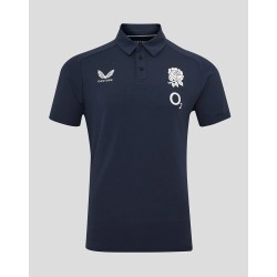 Men's England Rugby 25/26 Travel Short Sleeve Polo - Inkwell