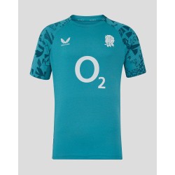 Men’s England Rugby 25/26 Performance Short Sleeve T Shirt – Storm Blue