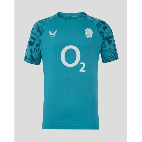 Men’s England Rugby 25/26 Performance Short Sleeve T Shirt – Storm Blue Men’s England Rugby 25/26 Performance Short Sleeve T Shirt – Storm Blue