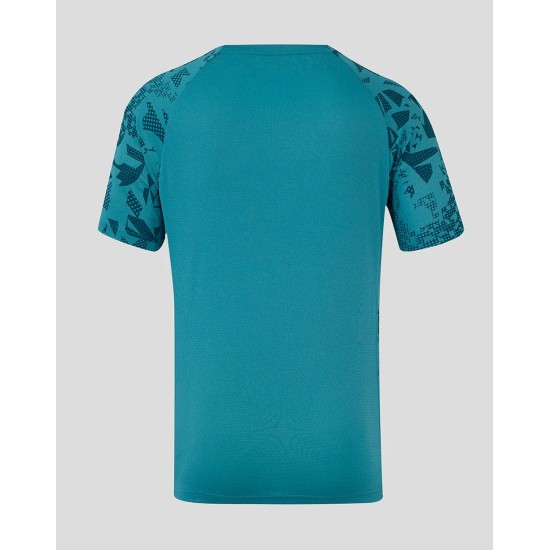 Men’s England Rugby 25/26 Performance Short Sleeve T Shirt – Storm Blue Men’s England Rugby 25/26 Performance Short Sleeve T Shirt – Storm Blue