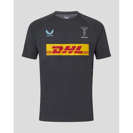 Harlequins Men's 25/26 Training Short Sleeve Tee - Ebony Harlequins Men's 25/26 Training Short Sleeve Tee - Ebony