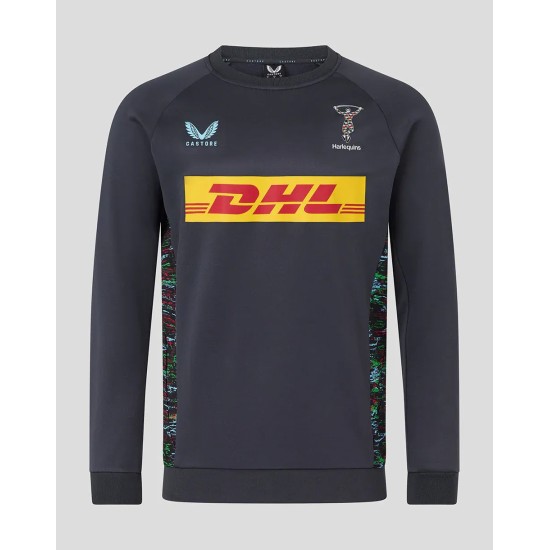 Harlequins Men's 25/26 Training Sweatshirt - Ebony Harlequins Men's 25/26 Training Sweatshirt - Ebony