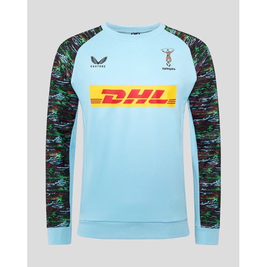 Harlequins Men's 25/26 Training Sweatshirt - Sky Blue Harlequins Men's 25/26 Training Sweatshirt - Sky Blue