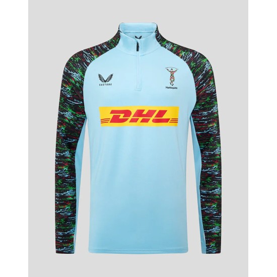 Harlequins Men's 25/26 Training 1/4 Zip - Sky Blue Harlequins Men's 25/26 Training 1/4 Zip - Sky Blue