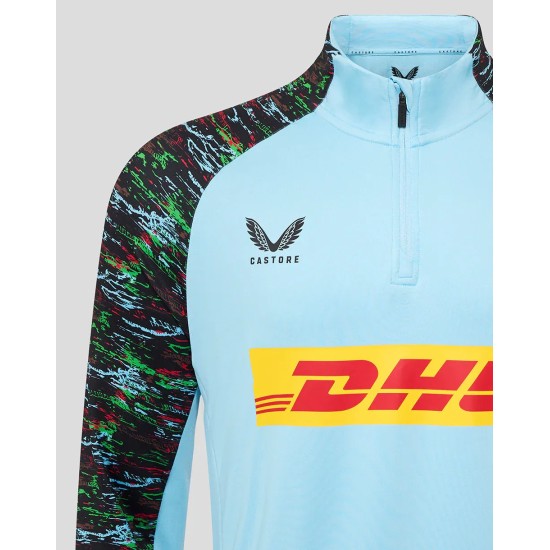 Harlequins Men's 25/26 Training 1/4 Zip - Sky Blue Harlequins Men's 25/26 Training 1/4 Zip - Sky Blue