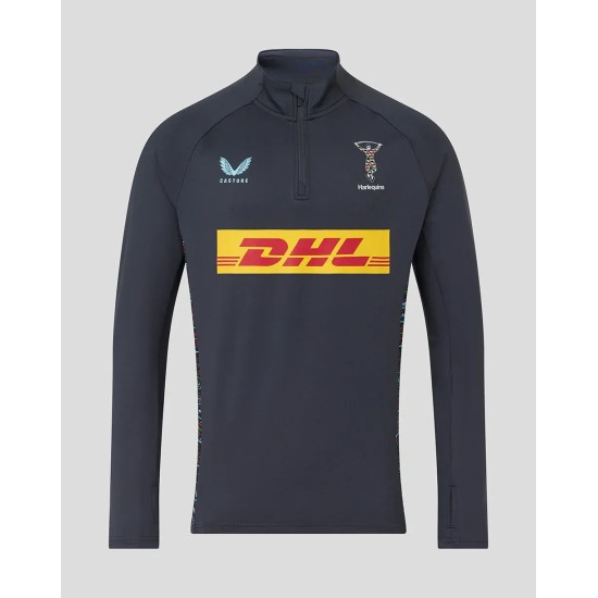 Harlequins Men's 25/26 Training 1/4 Zip - Ebony Harlequins Men's 25/26 Training 1/4 Zip - Ebony