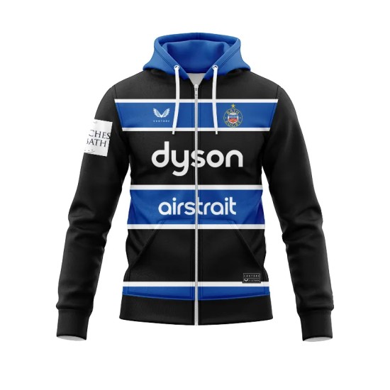 Bath Rugby Mens 2024/25 Home Cotton Zip Hoodie Bath Rugby Mens 2024/25 Home Cotton Zip Hoodie