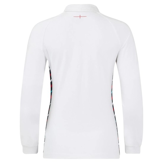 England Rugby Home Classic Long Sleeve Jersey 2024/25 - White - Womens England Rugby Home Classic Long Sleeve Jersey 2024/25 - White - Womens