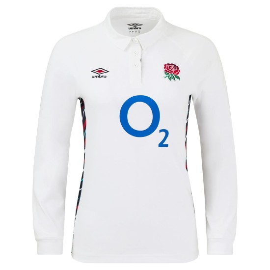 England Rugby Home Classic Long Sleeve Jersey 2024/25 - White - Womens England Rugby Home Classic Long Sleeve Jersey 2024/25 - White - Womens