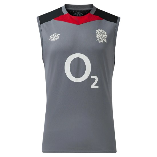 England Rugby Training Sleeveless T-Shirt - Gray - Mens England Rugby Training Sleeveless T-Shirt - Gray - Mens