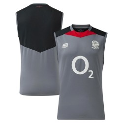 England Rugby Training Sleeveless T-Shirt - Gray - Mens