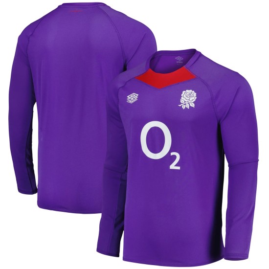 England Rugby Relaxed Long Sleeve Training Jersey - Purple - Mens England Rugby Relaxed Long Sleeve Training Jersey - Purple - Mens