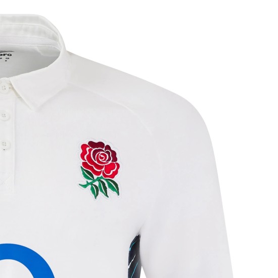 England Rugby Home Classic Long Sleeve Jersey 2024/25 - White - Mens England Rugby Home Classic Long Sleeve Jersey 2024/25 - White - Mens