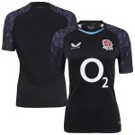 England Rugby Red Roses Alternate Replica Jersey 2025/26 - Black - Womens England Rugby Red Roses Alternate Replica Jersey 2025/26 - Black - Womens