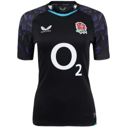 England Rugby Red Roses Alternate Replica Jersey 2025/26 - Black - Womens England Rugby Red Roses Alternate Replica Jersey 2025/26 - Black - Womens