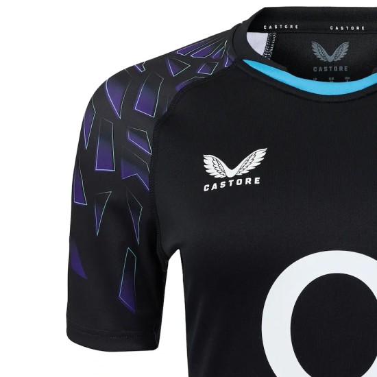 England Rugby Red Roses Alternate Replica Jersey 2025/26 - Black - Womens England Rugby Red Roses Alternate Replica Jersey 2025/26 - Black - Womens