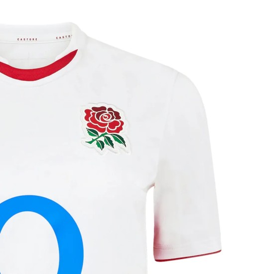 England Rugby Red Roses Home Replica Jersey 2025/26 - White - Womens England Rugby Red Roses Home Replica Jersey 2025/26 - White - Womens