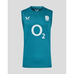 Men’s England Rugby 25/26 Performance Sleeveless T-Shirt – Storm Blue