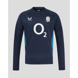 Men’s England Rugby 25/26 Contact Long Sleeve Drill Top – Inkwell