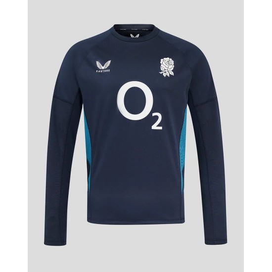 Men’s England Rugby 25/26 Contact Long Sleeve Drill Top – Inkwell Men’s England Rugby 25/26 Contact Long Sleeve Drill Top – Inkwell