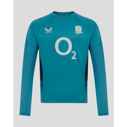 Men’s England Rugby 25/26 Contact Long Sleeve Drill Top – Storm Blue