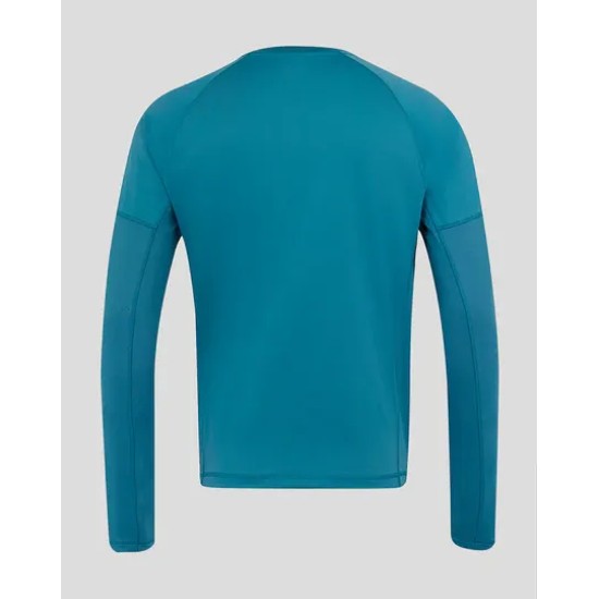 Men’s England Rugby 25/26 Contact Long Sleeve Drill Top – Storm Blue Men’s England Rugby 25/26 Contact Long Sleeve Drill Top – Storm Blue