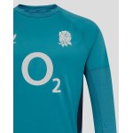 Men’s England Rugby 25/26 Contact Long Sleeve Drill Top – Storm Blue Men’s England Rugby 25/26 Contact Long Sleeve Drill Top – Storm Blue