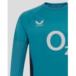 Men’s England Rugby 25/26 Contact Long Sleeve Drill Top – Storm Blue Men’s England Rugby 25/26 Contact Long Sleeve Drill Top – Storm Blue