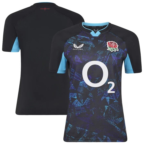 England Rugby Alternate Replica Jersey 2025/26 - Black - Womens England Rugby Alternate Replica Jersey 2025/26 - Black - Womens